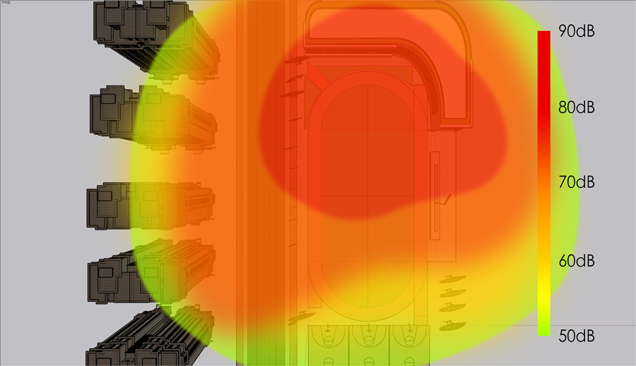 校園定向廣播系統(tǒng)(安靜操場系統(tǒng))聲場改造對比圖
