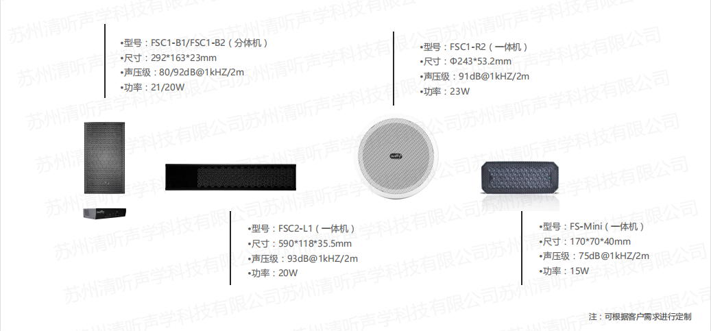 清聽聲學(xué)定向喇叭型號(hào)及參數(shù)